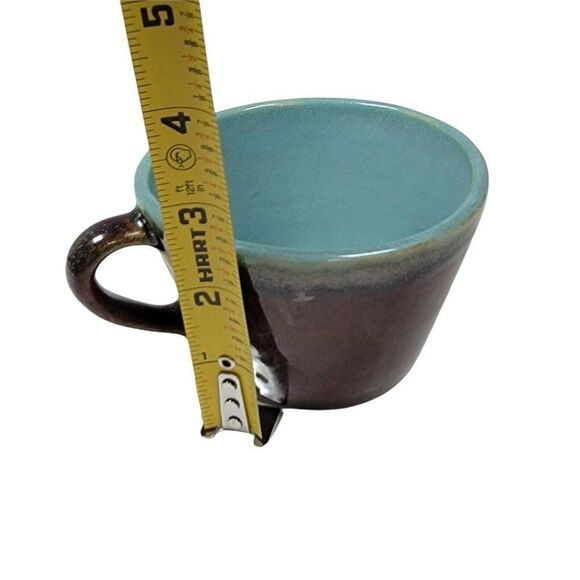 Set 6 Lot Red Wing Pottery Village Brown USA Vintage Coffee Mug Teal Green Blue - Picture 7 of 7